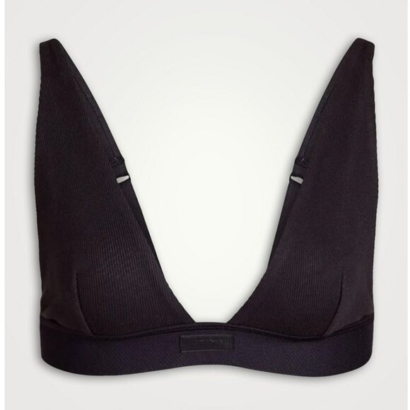 SKIMS Cotton Plunge Bralette, M - Picture 1 of 11
